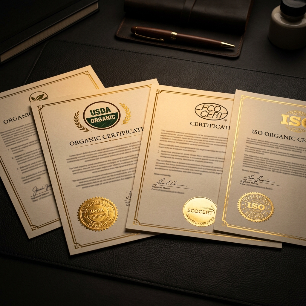 Official certification documents for Argan Oil