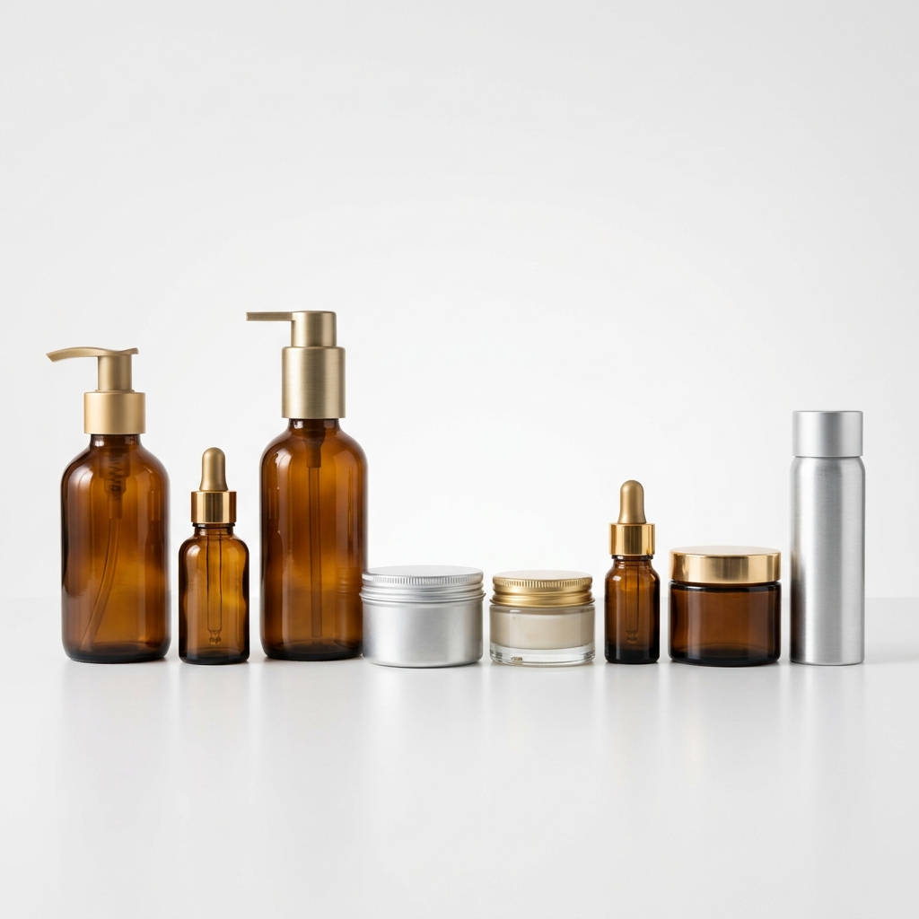 Variety of custom labeled argan oil bottles - White Label Packaging